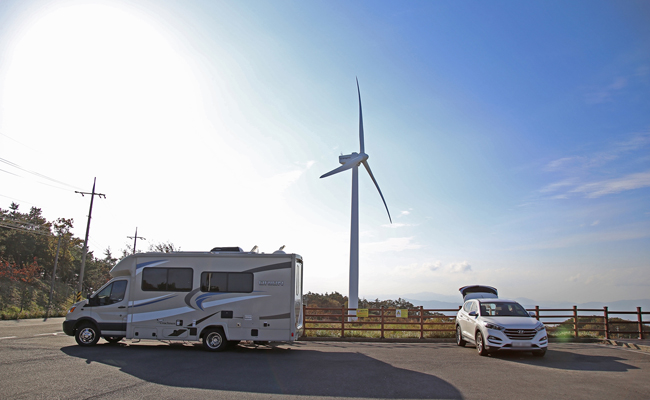 경주 풍력발전에서 차크닉 즐기기