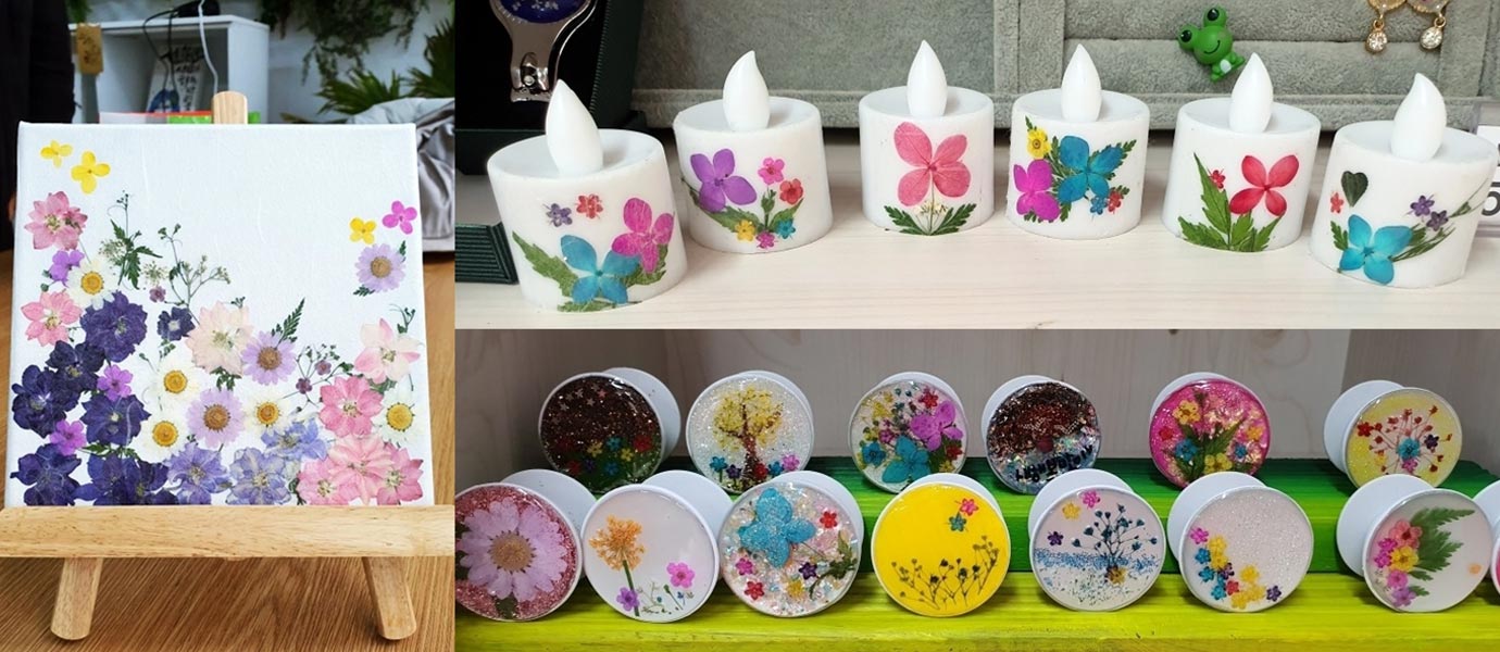 경주동궁원 압화체험 결과물