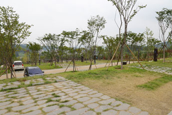 화랑마을 야영장의 주차 캠핑존