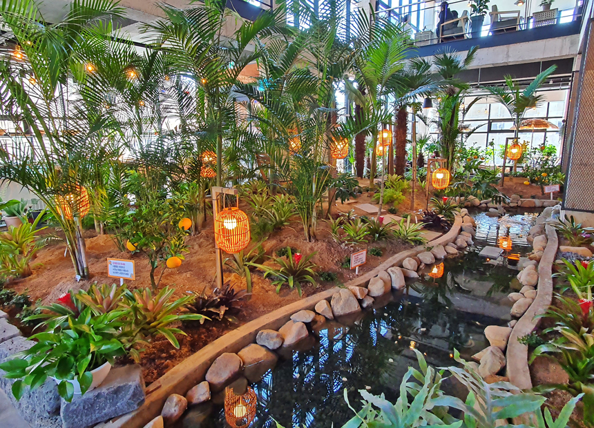 경주 식물원 카페 ‘오베르’의 정원 내부