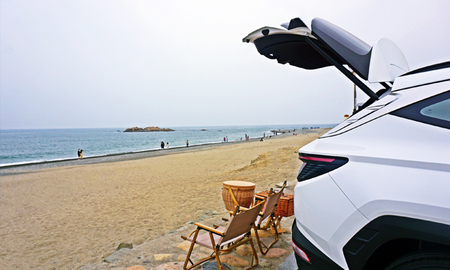 대왕암해변 앞 주차장 차크닉