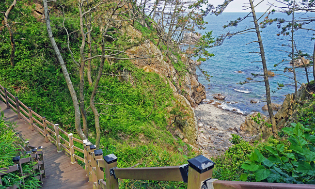 전총 용굴로 가는 해안 데크길