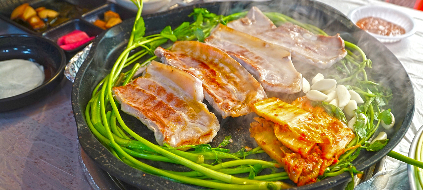 경주 제철 미나리_윤가네 미나리삼겹살