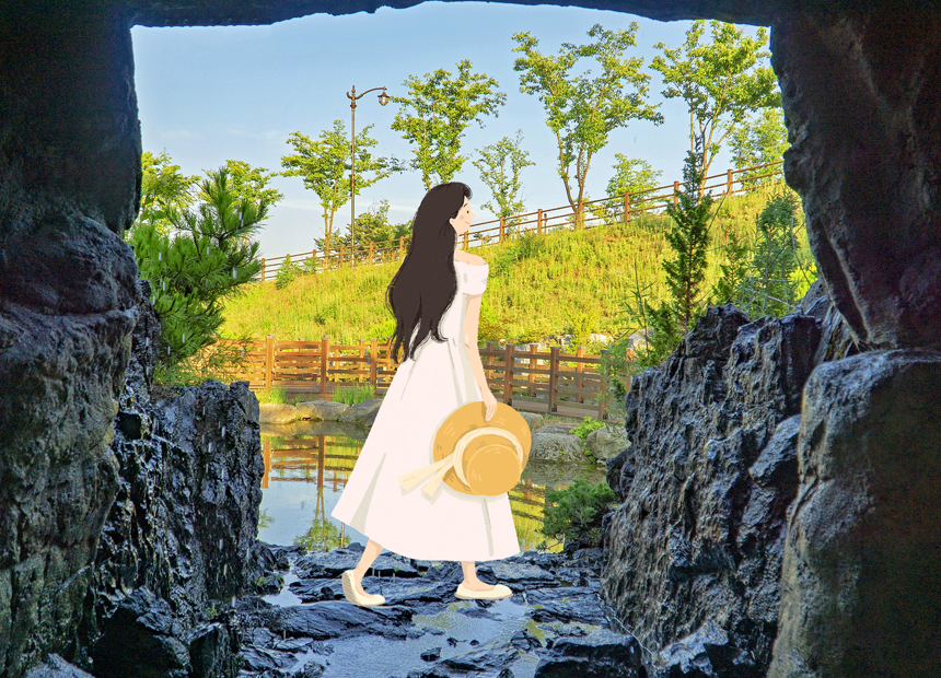 수의지 폭포 포토존 